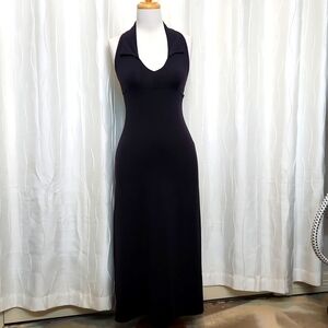 Biondo Black Maxi Halter Dress